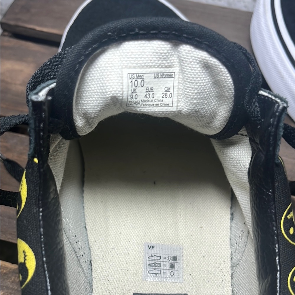 Vans Old Skool Daze Later Sappy Face Black and Yellow Ying Yang Sneakers - Picture 11 of 12